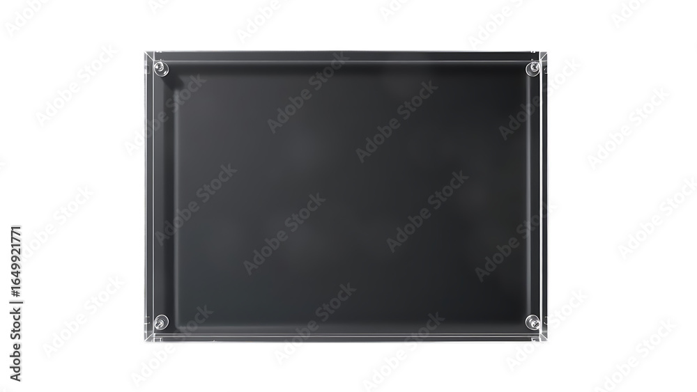 Fototapeta premium Acrylic glass panel on transparent background Realistic glossy plate with light glare and shadow Cle