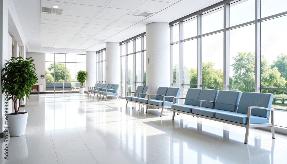 Fototapeta premium Bright and Airy Hospital Waiting Room