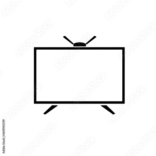 Vector illustration of flat screen television with simple antenna.
