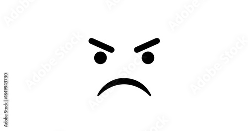 Object angry face emoji vector illustration for expressing frustration and displeasure in digital communication vector