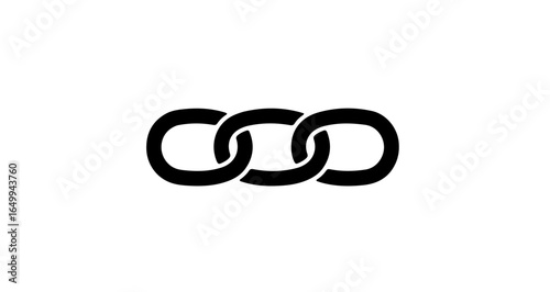 Object three chain links interlocking vector illustration for connection strength and partnership concepts design vector