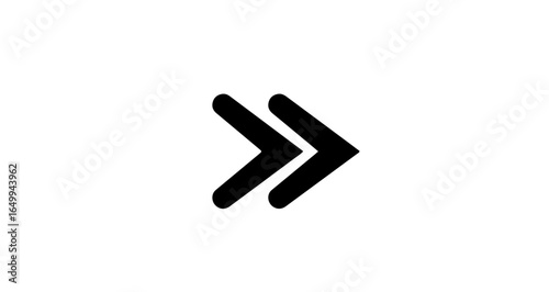 Object double right arrow icon vector illustration for next button interface forward navigation sign and symbol design vector