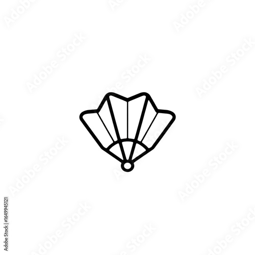 Line illustration of a traditional hand fan.