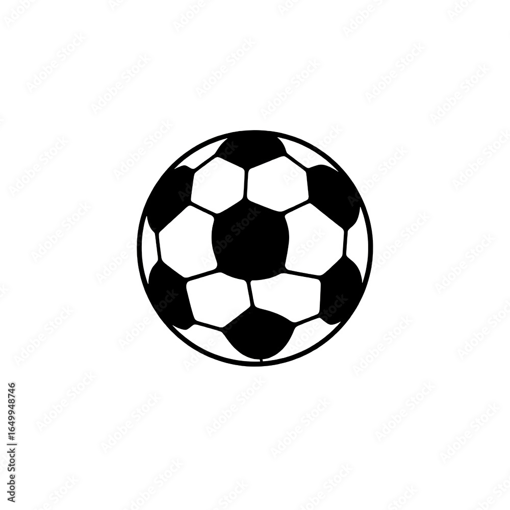 Black and white line illustration of a soccer ball with classic hexagonal pattern. Black and white line illustration of a soccer ball with classic hexagonal pattern.