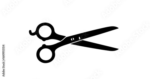 Object professional cutting scissors for hair stylist and diy projects sharp black scissors vector illustration vector