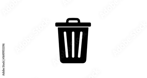 Object garbage can icon vector illustration, trash can clip art, waste container symbol, bin graphic, recycle sign vector