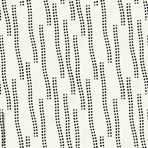 Vector seamless pattern. Dotted stylish background. Smooth dotted waves. Modern surface design. Monochrome dotted swatch.