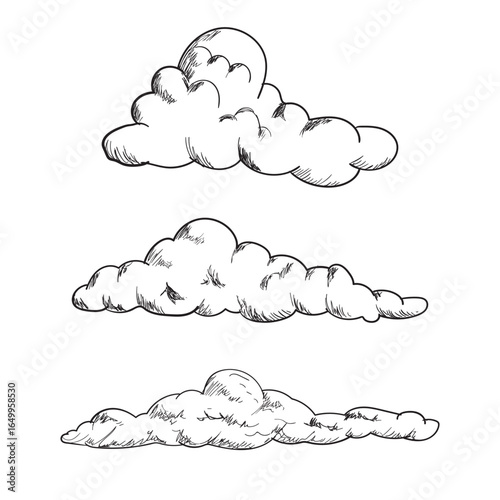 Sketch Style Fluffy Cloud Illustration