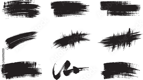 Set of Black Grunge X Marks - Abstract Hand Drawn Paint Splash, Ink Splatter, and Brush Stroke Cross Symbols.