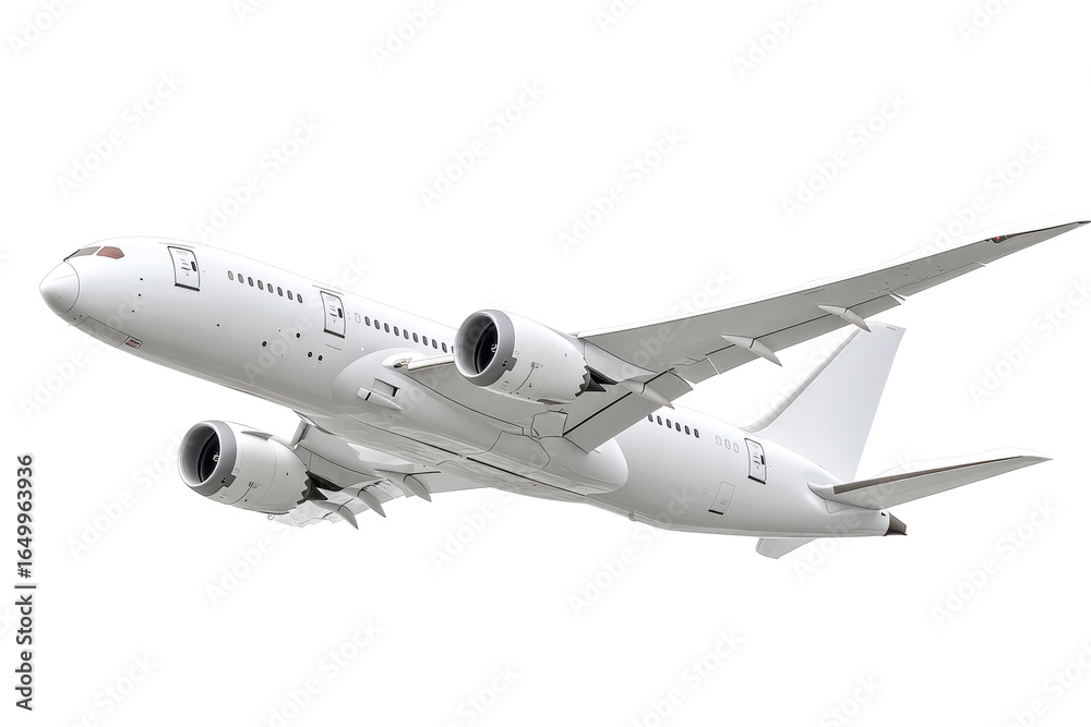 Obraz premium White Airplane Isolated Transparent Background