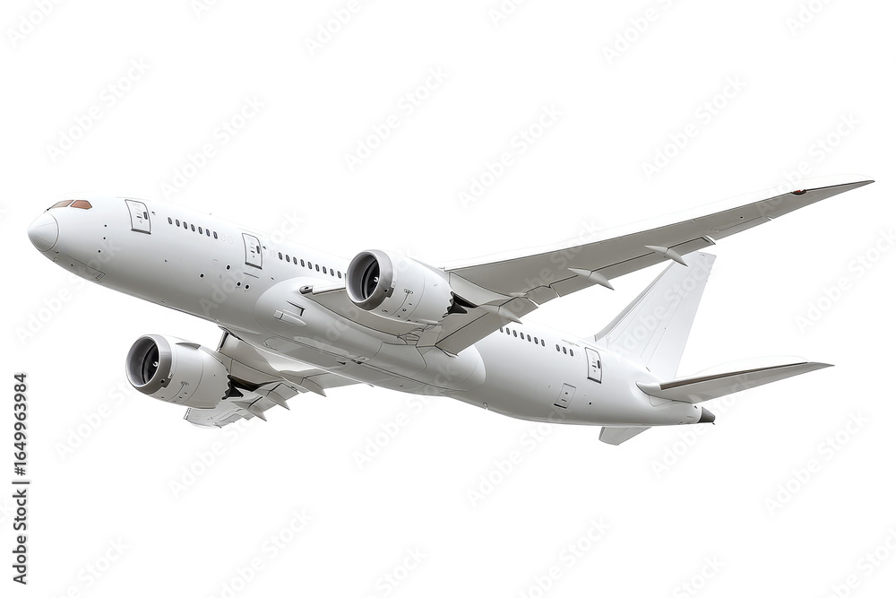 Obraz premium White Airplane Isolated Transparent Background