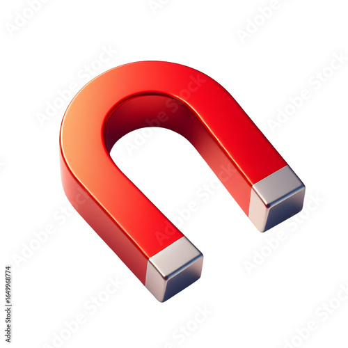 Horseshoe magnet isolated on white