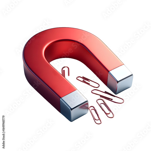 Horseshoe magnet isolated on white