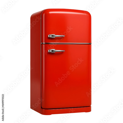 Retro fridge - Retro red refrigerator 