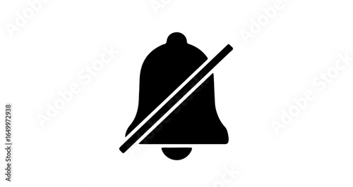 Object mute notification bell icon vector illustration silent mode off symbol disable sound alert reminder design vector