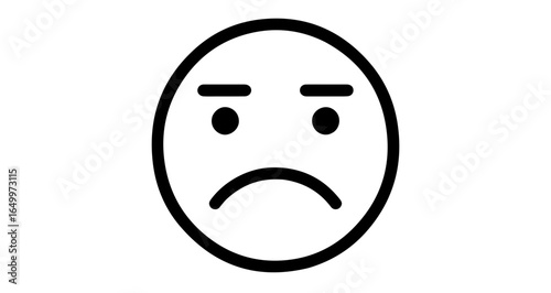 Object sad face emoji vector illustration for expressing sadness depression and disappointment in social media posts vector