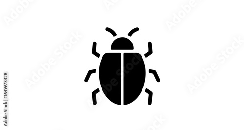 Object vector graphic of a black beetle insect pest control clip art design element for nature and biology projects vector