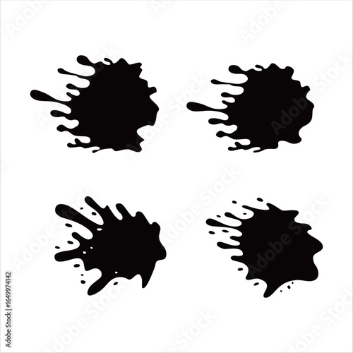 Abstract mud splat vector illustration with irregular edges and organic shapes, isolated on a white background, perfect for grunge and dirty texture designs.