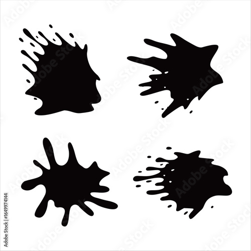 Abstract mud splat vector illustration with irregular edges and organic shapes, isolated on a white background, perfect for grunge and dirty texture designs.