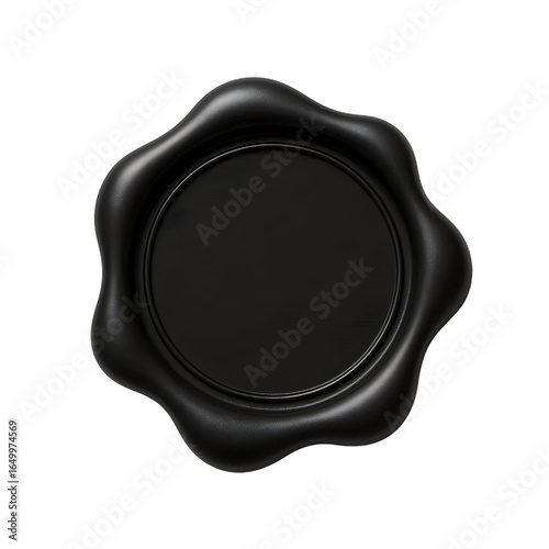 black stamp isolated on white. black wax seal concept. 3d 