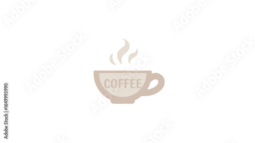A simple yet inviting illustration of a steaming cup of coffee.
