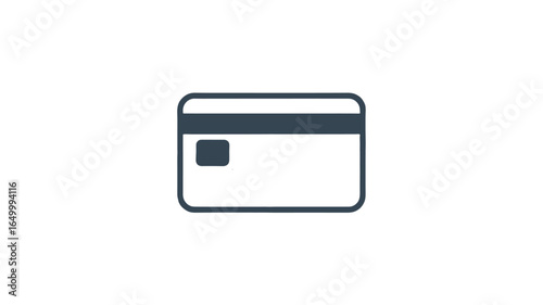 A minimalist illustration of a credit card, symbolizing finance and transactions.