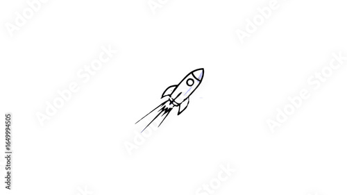 A minimalist illustration of a rocket ship soaring through space, representing ambition and progress.