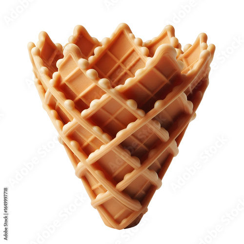 Empty waffle cone isolated on white background