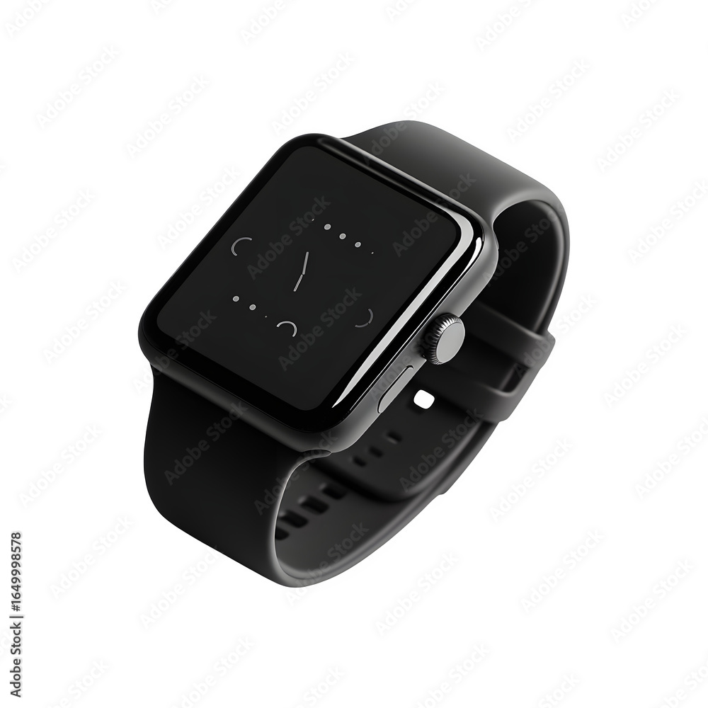 A modern smartwatch mockup showcasing sleek design and advanced features A modern smartwatch mockup showcasing sleek design and advanced features