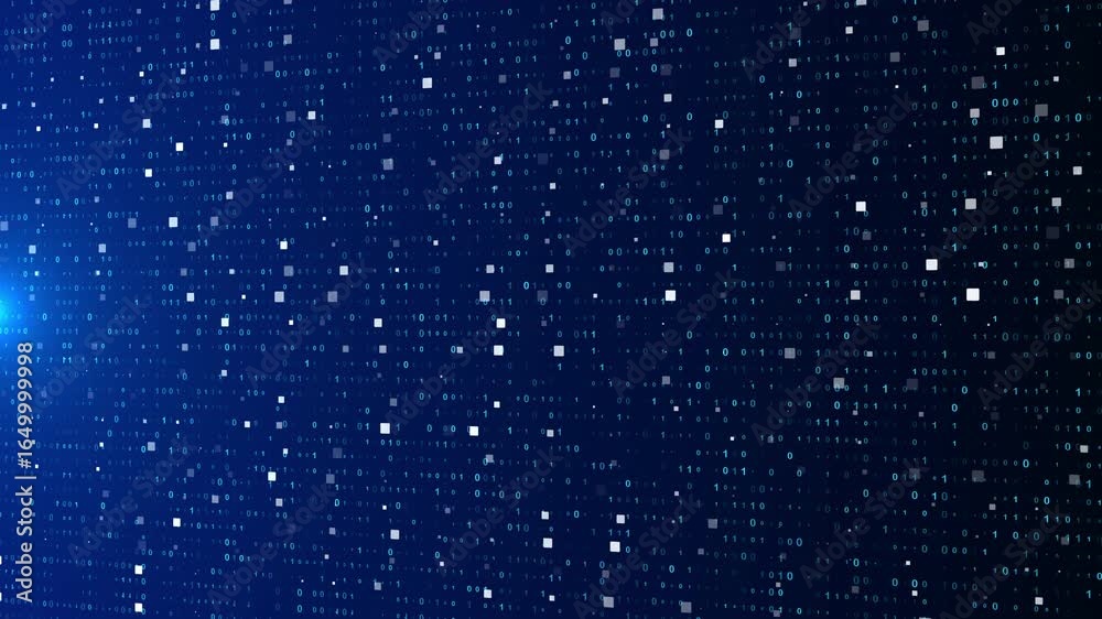 Binary code data transfer and cloud computing video animated background Binary code data transfer and cloud computing video animated background