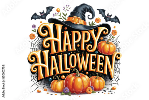 Watercolor Halloween T-Shirt – Cute Ghost, Pumpkin & Witch Design for Spooky Season