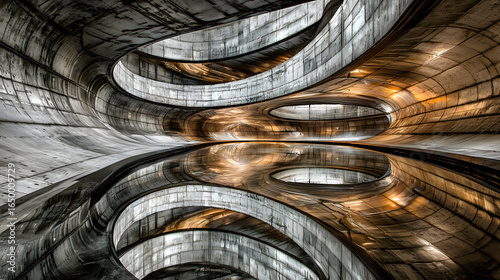 Reflective tunnel with stunning visuals creating an enigmatic and captivating perspective experience.