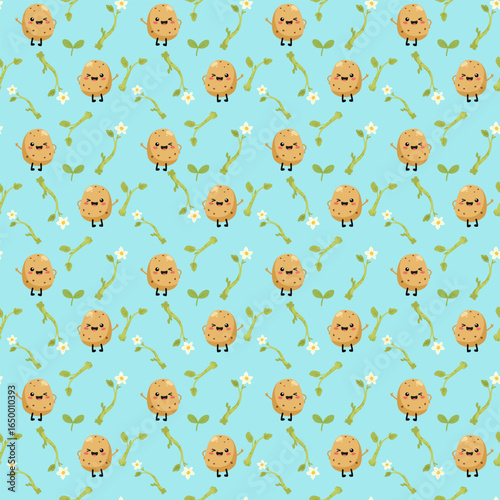 potatoes with happy expressions