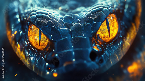 An intriguing close-up of a cobra's eyes