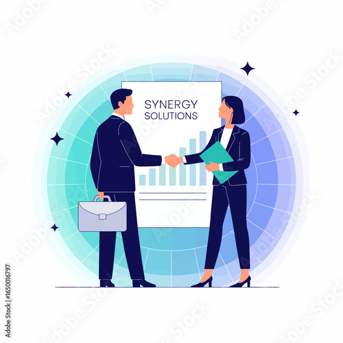 A dynamic visual of a handshake between professionals signifies synergy and collaboration, essential elements for achieving success in today's competitive business environment.