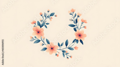 Wallpaper Mural Elegant Floral Wreath Illustration Soft Pastel Colors for a Delicate Design, Perfect for Invitations Torontodigital.ca