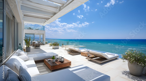 Luxury Villa Terrace Overlooking the Mediterranean Sea