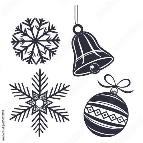 Christmas Ornaments Snowflakes Bell holiday