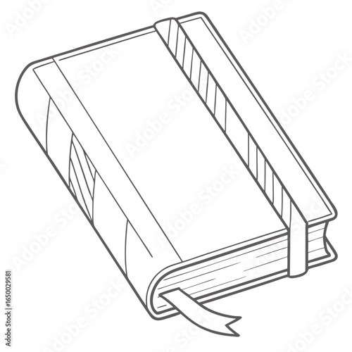 Hardcover book with elastic band and bookmark notebook