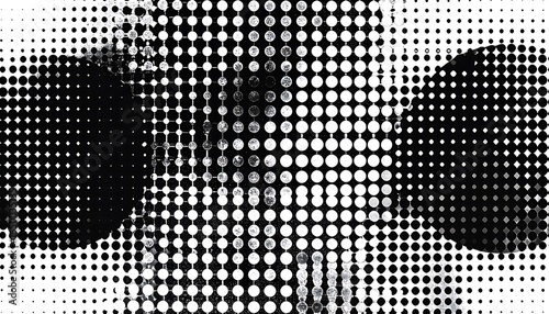 Abstract black and white dotted pattern design.