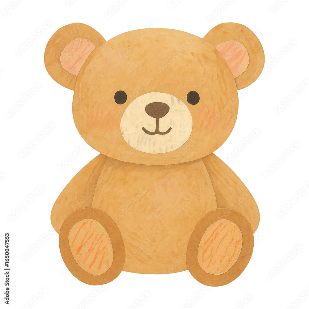 Fototapeta premium PNG Cute plush teddy bear illustration.