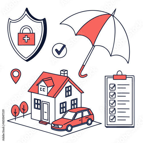House car umbrella shield checklist insurance protection