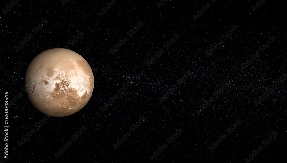 Fototapeta premium Pluto's Visual Majesty A Distant World's Planetary Surfaces and Cosmic Splendors