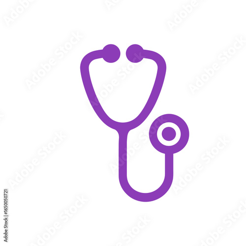 Minimalist Flat Stethoscope Icon Medical Symbol for Healthcare Diagnosis and Doctor Related Designs