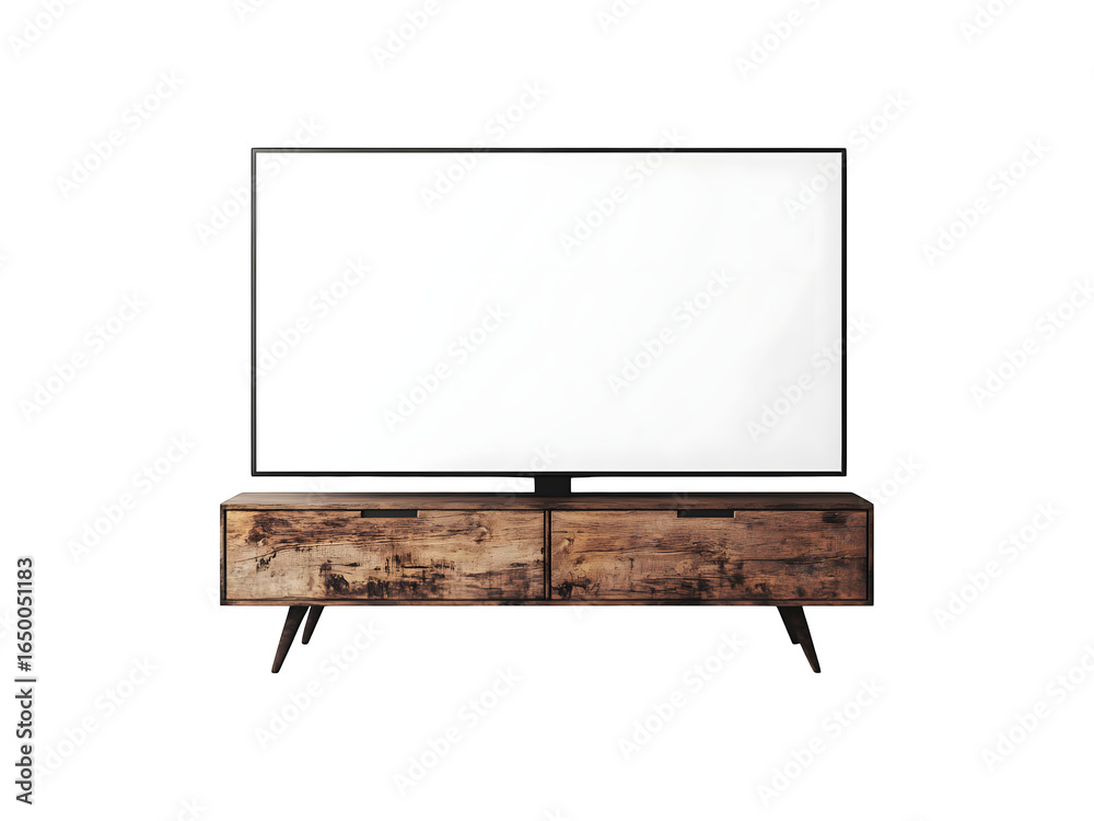 Obraz premium A modern television with a blank screen showcasing sleek design and contemporary style