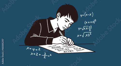 Solving Math Problems Student Writing Equations