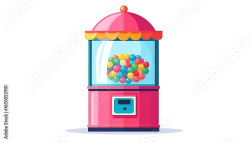 Colorful gumball machine illustration.