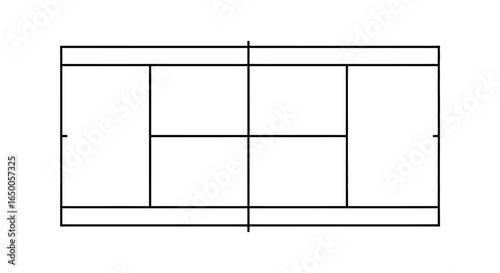 Tennis Court Diagram Illustration