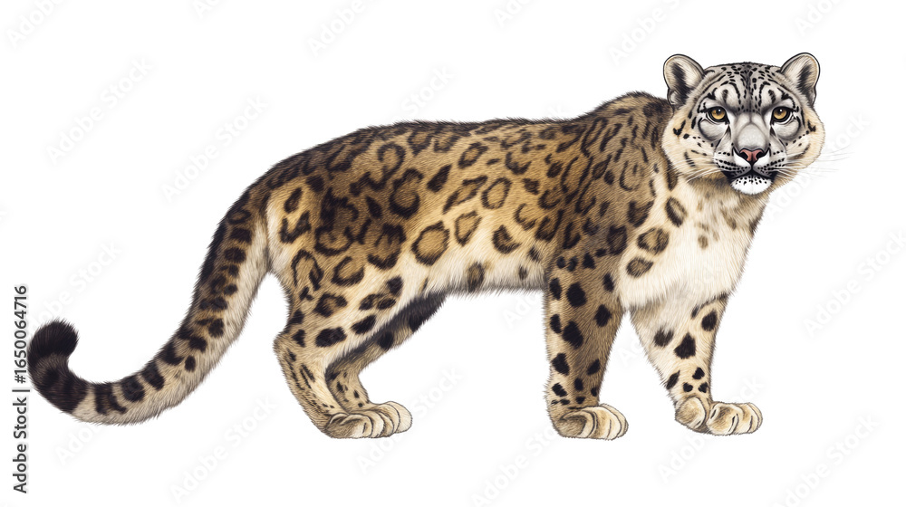 Naklejka premium snow leopard portrait on white background