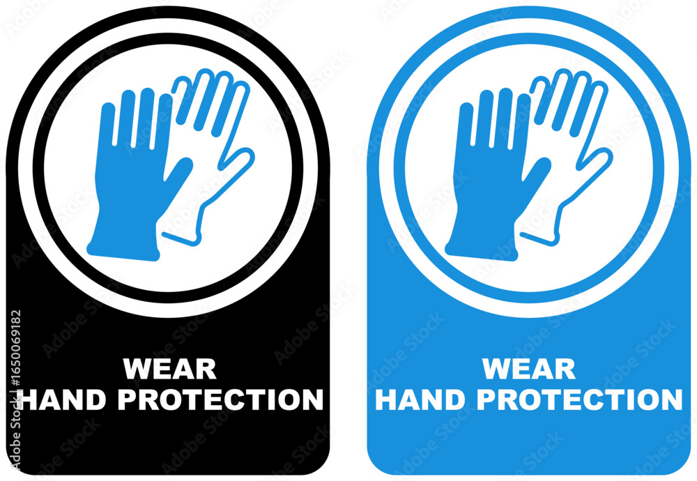 Obraz premium Set vector wear hand protection sign symbol labels sticker design illustration